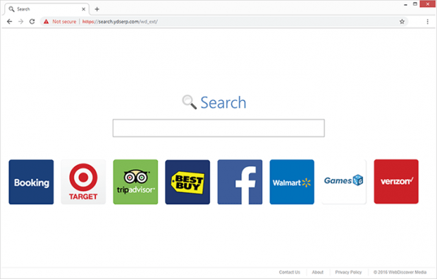 Search.ydserp.com、WebDiscoverブラウザウイルスによって支持された不正な検索エンジン